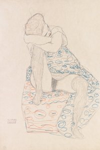 Figura seduta con gonna raccolta da Gustav Klimt